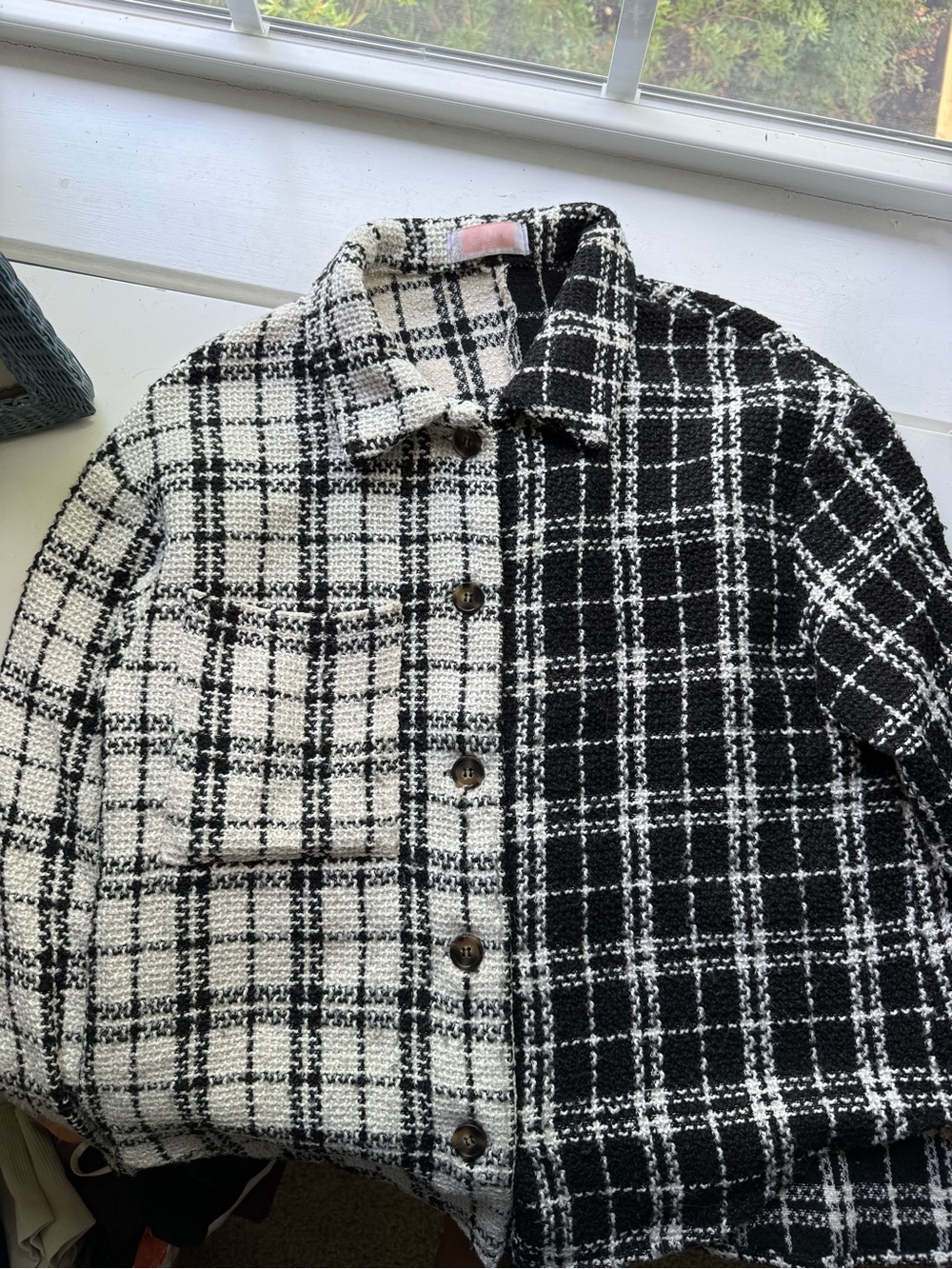 Plaid Black and White Women's Jacket